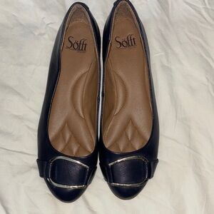 Women's Blue Leather Flats